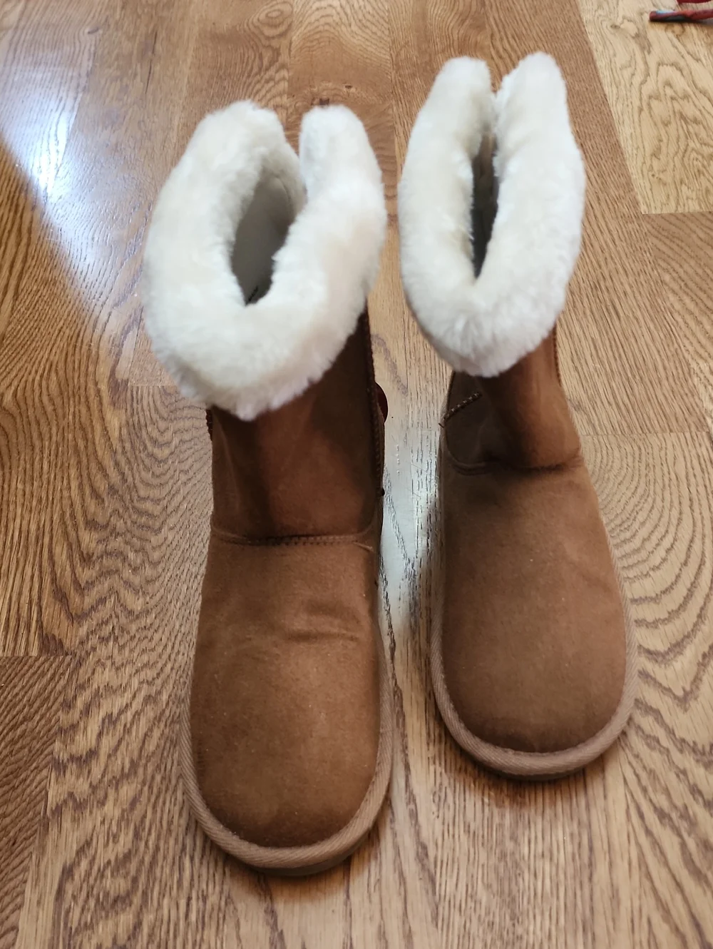 NWT Sonoma Life Style Suede Look Faux Fur Trim Winter Boots Leopard, Girl Size 3